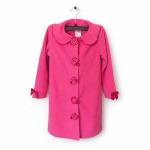Vibrant Pink Kids Cape with Floral Accents